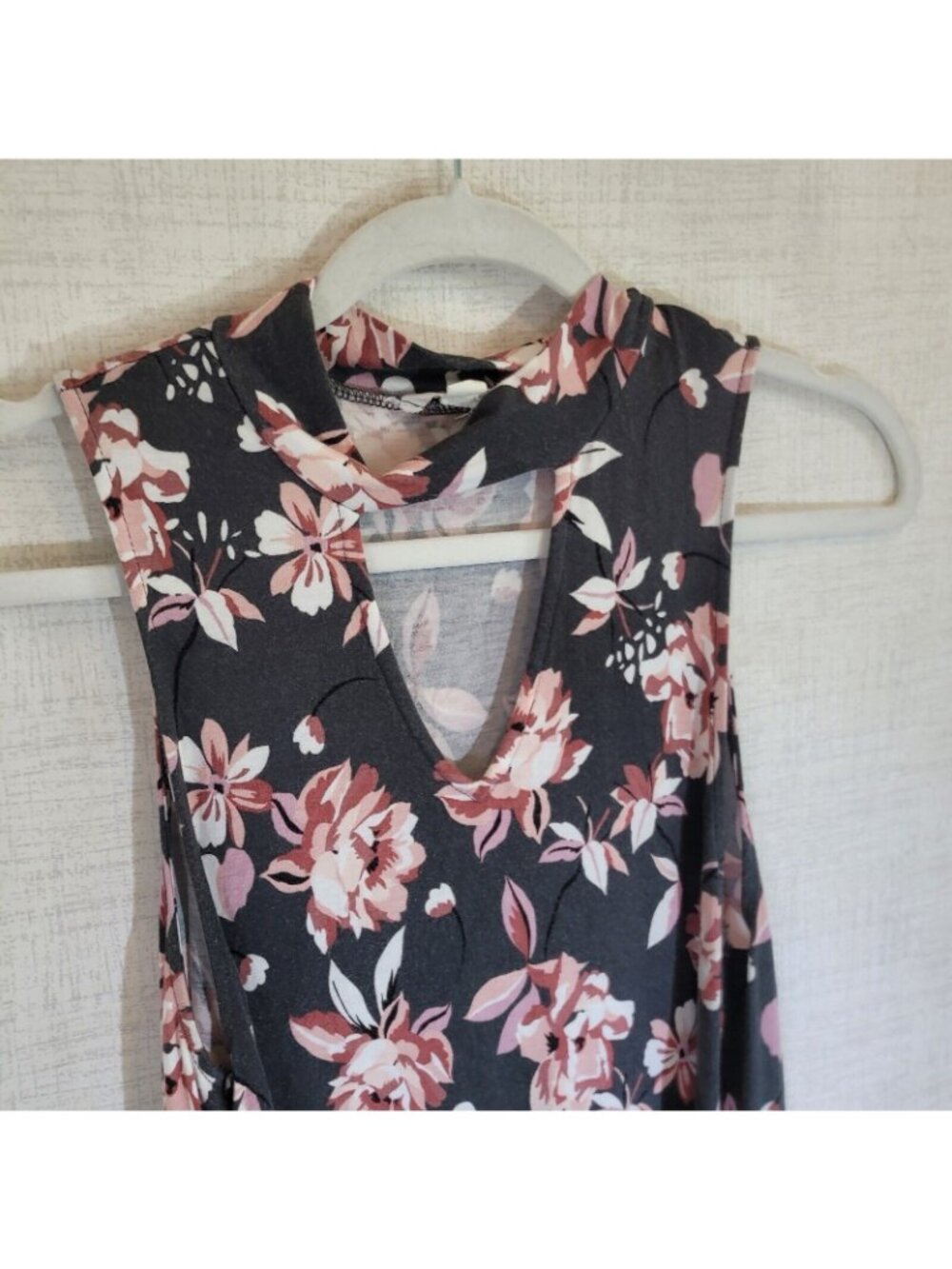 Aeropostale Midi Dress Womens Small Black Floral Sleeveless Casual Spring - Picture 3 of 7
